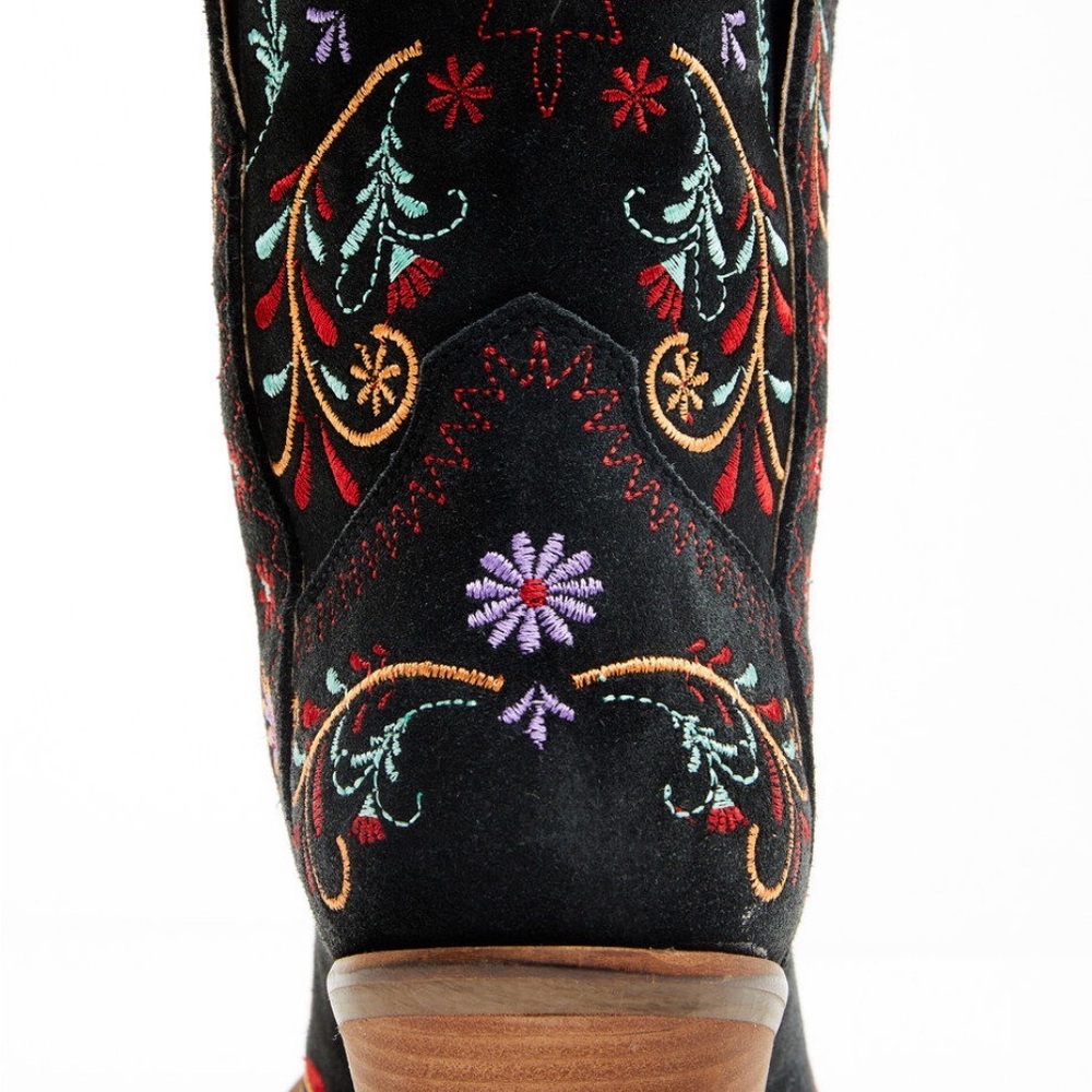 Dingo Sugar Bug Black Embroidered Ankle Boots - Picture 5 of 5